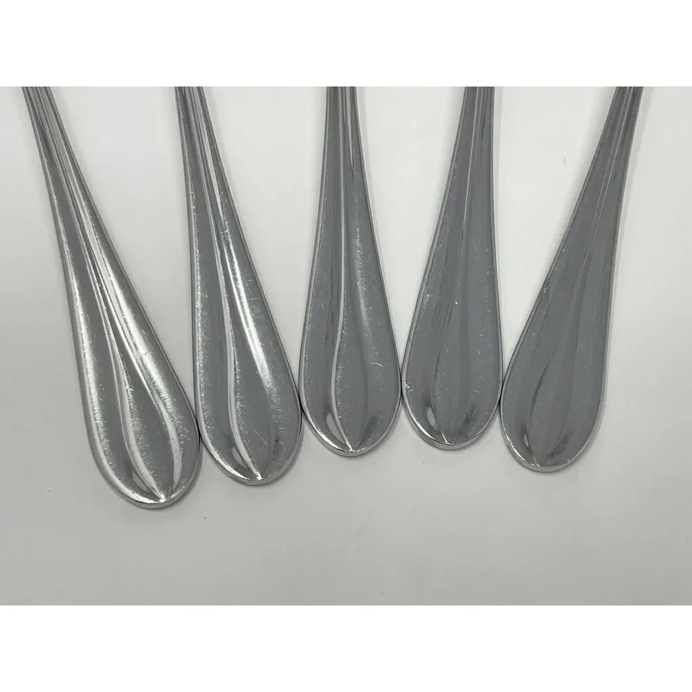 Retroneu Villa Stainless Place Soup Dinner Spoons 7.5” Set Of 5 Discontinued